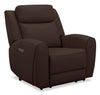 Reign 41.25\" Silverado Chocolate Brown Top-Grain Genuine Leather Power Reclining Chair with USB Port