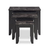 Roma 25\" 3-Piece Nesting Tables with Shelf - Black Marble Look