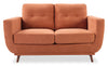 Cosmo 57\" Fabric Loveseat with Tufted Back Cushions - Orange