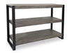 Apex 50\" Modern Sofa Table with Shelf - Grey with Black Metal Legs