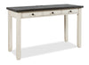 Madison County 50\" Office Office Desk with 3-Drawers - Vintage White with Barnwood Brown