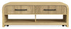 Lenore 48” Modern Coffee Table with Storage, Shelf and Casters - Natural