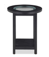 Dalton 18\" Chairside Table with Glass Top – Black