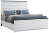 Zoey Panel Bed, Two-tone White & Brown - Queen Size
