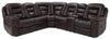 Leo 6-Piece Genuine Leather Reclining Sectional - Walnut