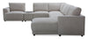 Voyage Modular 7-Piece Left-Facing Fabric Sectional with Console and Removable Back Cushions – Beige