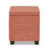 Halifax Square Fabric Storage Ottoman - Orange