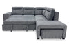 Coast 3-Piece Right-Facing Fabric Sleeper Sectional with Storage and Ottoman – Smoke