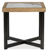 Marina 25” Contemporary End Table with Stone Tile - Natural