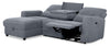 Meadow 2-Piece Left-Facing Charcoal Grey Chenille Fabric Power Reclining Sectional with Storage Chaise
