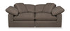Eclipse Modular 86\" Linen-Look Fabric Loveseat with Reversible Feather Down Cushions - Slate Brown