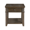 Weston 24” Traditional End Table with Storage and USB Port - Brown Elm