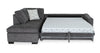Aubrey 114\" Left-Facing Chenille Fabric Eurostyle Queen Sofa Bed Sectional with Wooden Legs – Grey