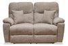 Made in Canada Dawson 64\" Fabric Power Reclining Loveseat with USB Port and Accent Pillows - Beige
