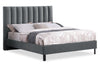 Amos Charcoal Channel Fabric Headboard - Queen