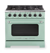 Classic Retro by Unique 36\" 5.2 Cu. Ft. 6-Burner Gas Range with Convection - Summer Mint Green - UGP-36CR LG