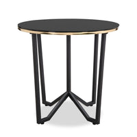 Xander Round Glass End Table - Black