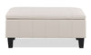 James 39.25\" Faux Leather Storage Ottoman - Beige