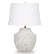 20\" Cream Textured Concrete Table Lamp with Ivory Shade