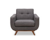 Freeman Linen-Look Fabric Chair - Charcoal