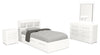 Riley 6-Piece Twin Mates Bed with Headboard Bedroom Set – White