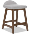 Jovi Counter-Height Stool with Linen-Look Fabric, 24\"H, Wood - Grey