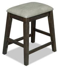 Astoria Counter-Height Stool with Vegan Leather Fabric - Brown & Grey