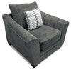 Febe Chenille Chair - Charcoal