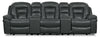 Leo 5-Piece Leath-Aire® Fabric Home Theatre Reclining Sectional - Grey