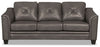 Andi Leather-Look Fabric Sofa - Grey