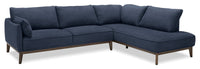 Gena 2-Piece Linen-Look Fabric Right-Facing Sectional - Midnight