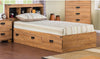 Driftwood Twin Mates Bed with Bookcase Headboard