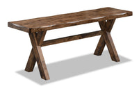 Plum Dining Bench, Wood, Live-Edge Look, 47.25