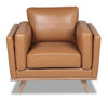 Vivia Top-Grain Genuine Leather Chair - Caramel