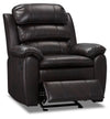 Adam Leather-Look Fabric Glider Recliner - Brown