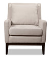 Adel Linen-Look Fabric Accent Chair - Beige