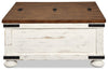 Benjy Coffee Table with Storage - White and Pine