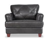 Vita 100% Genuine Leather Chair - Charcoal