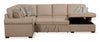 Haven 3-Piece Chenille Right-Facing Sleeper Sectional - Taupe