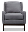 Adel Linen-Look Fabric Accent Chair - Dark Grey
