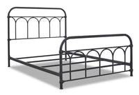 Nora Metal Bed with Headboard & Frame, Black - Full Size