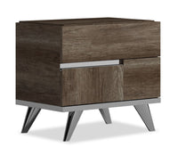 Gino Bedside 2-Drawer Nightstand - Made in Italy, 24.8