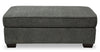 Verona Brushed Linen-Look Fabric Storage Ottoman – Charcoal