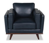 Vivia Top-Grain Genuine Leather Chair - Navy