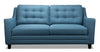 Novalee Linen-Look Fabric Sofa - Blue