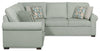 2-Piece Chenille Sectional with Left-Facing Sleeper Sofa - Seafoam