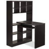 Mollie Reversible Desk with Bookcase - Espresso