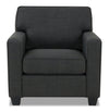 Sawyer Linen-Look Fabric Chair - Charcoal Grey
