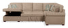 Haven 3-Piece Chenille Left-Facing Sleeper Sectional - Taupe