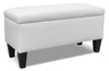 Jackson Faux Leather Storage Ottoman - White
